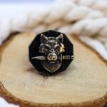 Sterling Silver Wolf Head Sword Ring - Viking Gothic Jewelry - Image 4