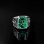Paraiba Tourmaline Ring emerald cut sterling silver neon gemstone jewelry