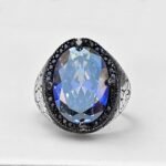 Rainbow Mystic Topaz Sterling Silver Men's Ring - Art Deco Handmade - Image 3