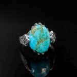 Handmade Turquoise Ring for Men: Rustic Sterling Silver, Vintage Style