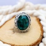 Bold Emerald Sterling Silver Ring for Men – Vintage Green Statement - Image 4
