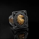 Sterling Silver Eagle Ring: Antiqued Biker Warrior Jewelry