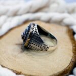 Sterling Silver Lion Ring: Black Onyx Stone, Gothic Warrior Jewelry - Image 5