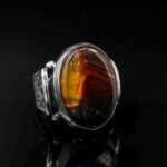 Handmade Sterling Silver Agate Ring: Tribal Islamic Vintage Style