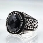 Mens Handmade Ring, Black Onyx Men Silver Ring, Oval Gemstone Ring, 925 Sterling Silver Men Ring, Anniversary Gifts - Image 3