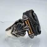Sterling Silver Onyx Signet Ring: Ottoman Turkish Style, Bold Jewelry - Image 9