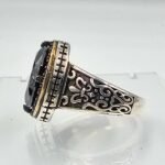 925 Sterling Silver Oval Black Onyx Ring - Ottoman Style Turkish Jewelry - Bold Statement Ring - Image 8