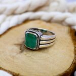 Radiant Emerald Cut Green Paraiba Ring – Sterling Silver Neon Statement - Image 3