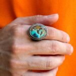 Powerful Turquoise Mens Ring – Handmade Sterling Silver Ottoman Style - Image 7