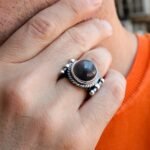 Vintage Black Star Sapphire Ring – 925 Sterling Silver Cabochon - Image 6