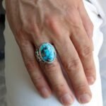 Handmade Turquoise Sterling Silver Ring: Ottoman Style Mens Jewelry - Image 7