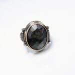 Handmade Labradorite Sterling Silver Ring - Boho Mens Statement Jewelry - Image 4