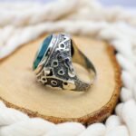 Bold Emerald Sterling Silver Ring for Men – Vintage Green Statement - Image 5