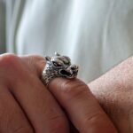 Sterling Silver Wolf Head Biker Ring: Gothic Motorcycle Jewelry - Image 6