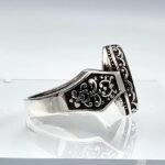 Handmade Sterling Silver Red Stone Ring - Statement Pinky Ring for Men - Image 9