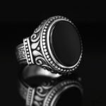 Handmade Sterling Silver Black Onyx Ring - Turkish Design
