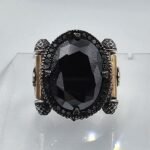 Sterling Silver Onyx Signet Ring: Ottoman Turkish Style, Bold Jewelry - Image 3