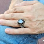 925 Sterling Silver Oval Black Onyx Ring - Ottoman Style Turkish Jewelry - Bold Statement Ring - Image 6