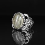 Handmade Sterling Silver Men's Ring: Gold Rutile Quartz Gemstone - Image 2