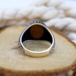 Sterling Silver Tiger's Eye Signet Ring: Natural Brown Gemstone - Image 7