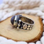 Vintage Black Star Sapphire Ring – 925 Sterling Silver Cabochon - Image 4