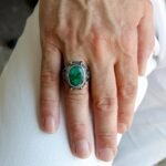 Handmade Sterling Silver Emerald Ring for Men: May Birthstone - Image 8