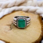 Radiant Emerald Cut Green Paraiba Ring – Sterling Silver Neon Statement - Image 4