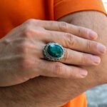Bold Emerald Sterling Silver Ring for Men – Vintage Green Statement - Image 9