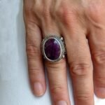 Bold Sterling Silver Mens Ruby Ring – Vintage July Birthstone - Image 8