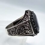 Vintage Art Deco Sterling Silver Black Onyx Ring: Turkish Handmade - Image 9