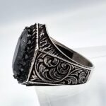 Vintage Art Deco Sterling Silver Black Onyx Ring: Turkish Handmade - Image 8