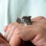 Sterling Silver Wolf Head Biker Ring: Gothic Motorcycle Jewelry - Image 8