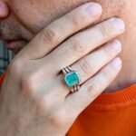 Radiant Emerald Cut Green Paraiba Ring – Sterling Silver Neon Statement - Image 9
