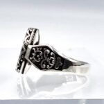 Handmade Sterling Silver Red Stone Ring - Statement Pinky Ring for Men - Image 8