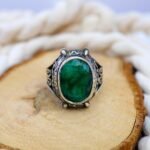 Handmade Sterling Silver Emerald Ring for Men: May Birthstone - Image 3