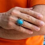 Handmade Turquoise Ring for Men: Sterling Silver Boho Statement Jewelry - Image 9
