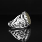 Handmade Sterling Silver Men's Ring: Gold Rutile Quartz Gemstone - Image 4