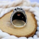 Color Changing Sultanite Ring: Embossed Sterling Silver Zultanite Statement Ring - Image 10