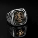 Sterling Silver Double-Headed Eagle Ring: Celtic Warrior Design