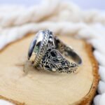 Zebra Jasper Ring for Men: Sterling Silver Rustic Tribal Band - Image 5