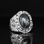 Star Sapphire Silver Ring dark blue gemstone sterling silver jewelry