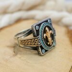 Sterling Silver Fleur De Lis Ring: Onyx Gemstone, Handmade French Jewelry - Image 6