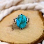 Handmade Turquoise Ring for Men: Rustic Sterling Silver, Vintage Style - Image 3