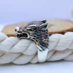 Sterling Silver Wolf Head Biker Ring: Gothic Motorcycle Jewelry - Image 5