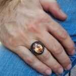 Yellow Citrine Sterling Silver Ring for Men: Handmade Boho Gemstone - Image 6