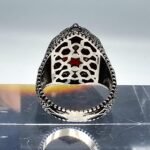 Handmade Sterling Silver Men's Ring: Oval Red Ruby Gemstone - Image 10