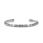 Sterling Silver Nordic Cuff Bangle: Viking Runes Bracelet - Image 3