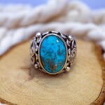 Handmade Turquoise Ring for Men: Sterling Silver Boho Statement Jewelry - Image 4