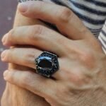 Vintage Art Deco Sterling Silver Black Onyx Ring: Turkish Handmade - Image 4