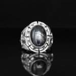 Handmade Sterling Silver Star Sapphire Ring – Dark Blue Gemstone - Image 3